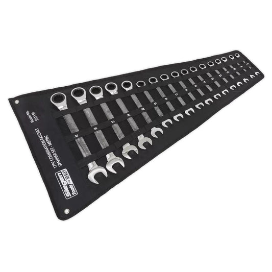 Sealey S01156 Combination Ratchet Spanner Set 17pc
