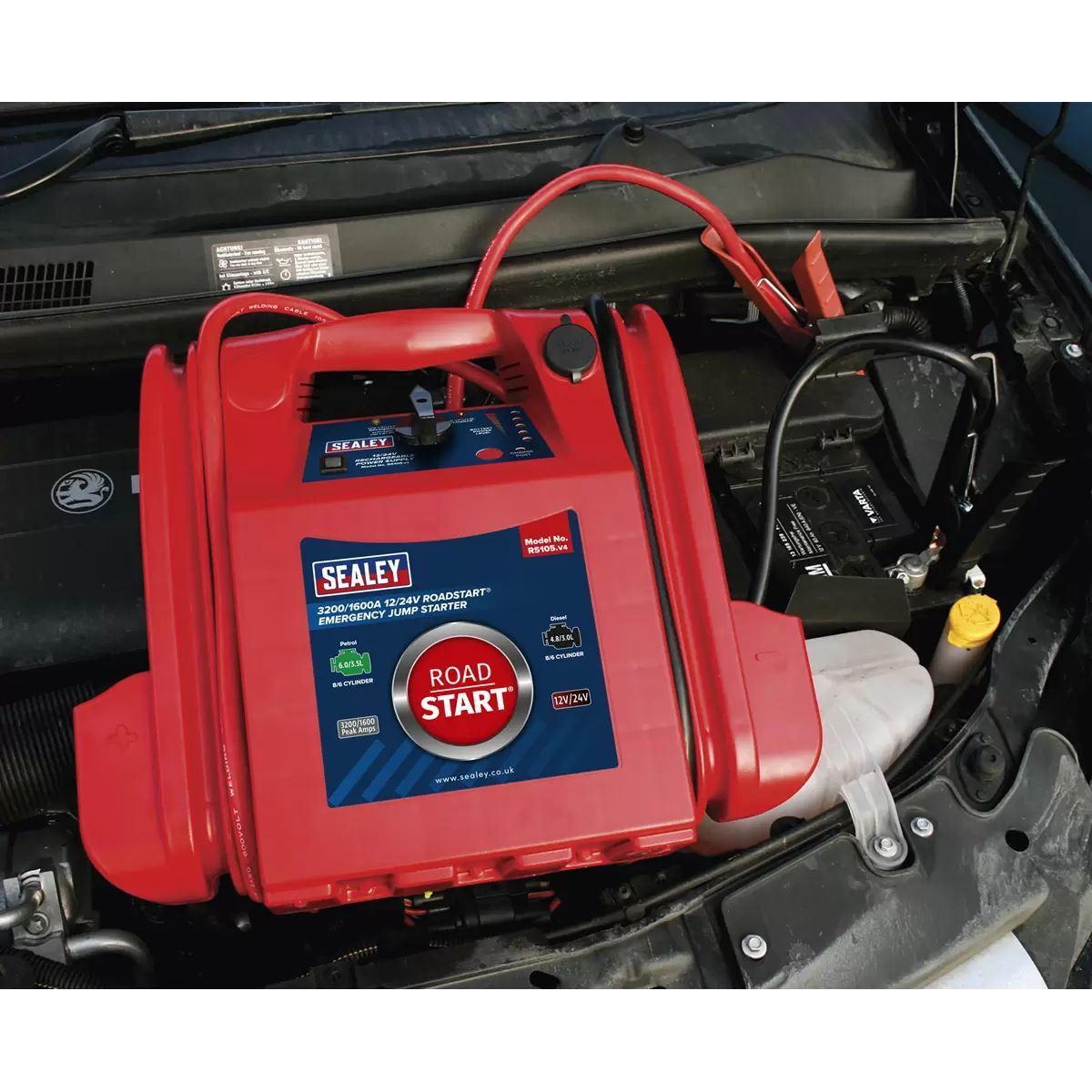 Sealey RS105 3200/1600A 12/24V RoadStart Emergency Jump Starter