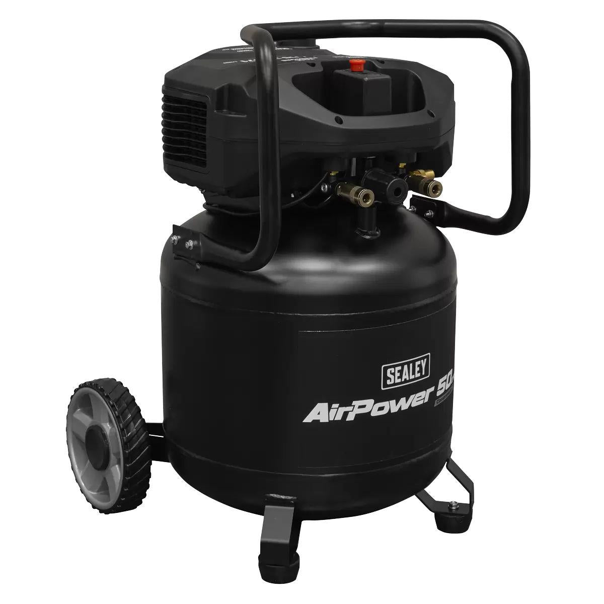 Sealey SAC50V 50L Oil Free Belt Drive Vertical Compressor 2hp & 230V/13A