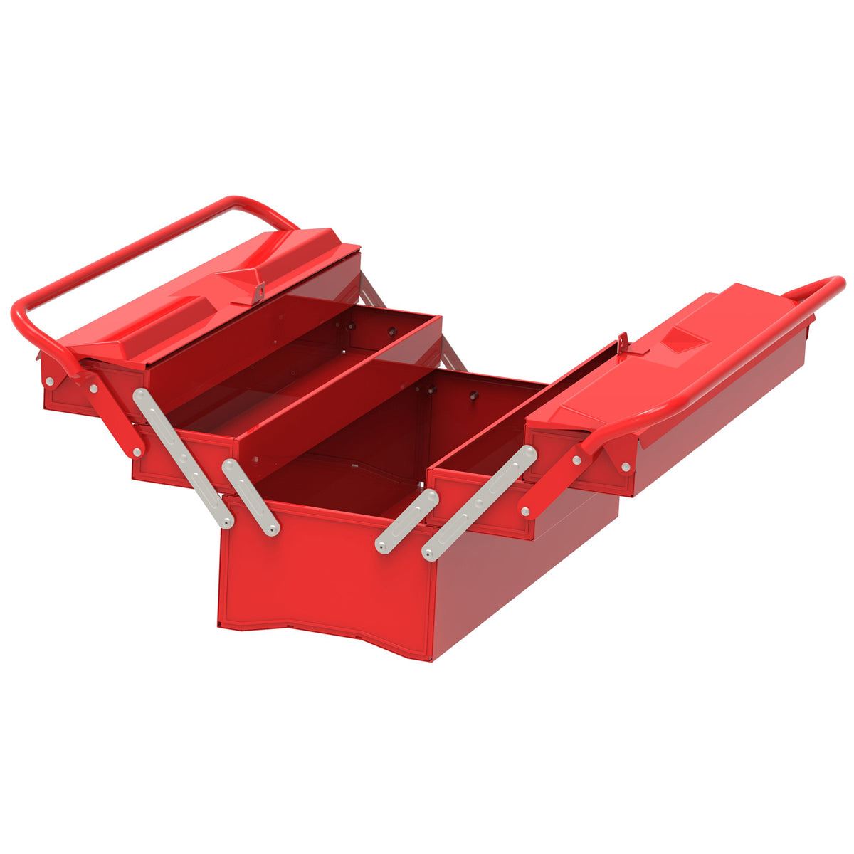Excel 5 Tray Cantilever Metal Tool Box Organiser Storage Red