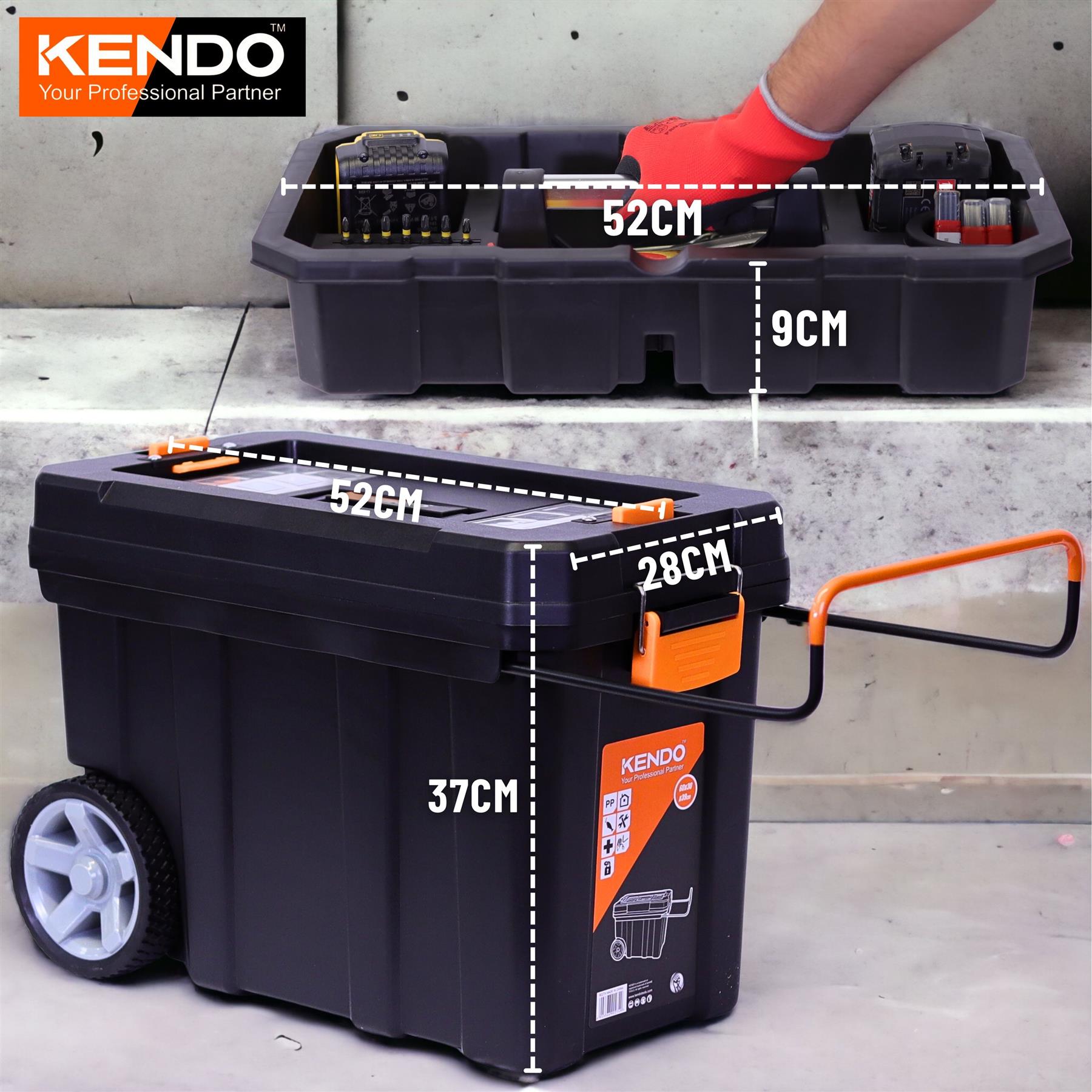 Kendo Mobile Tool Box with 2 Organizers