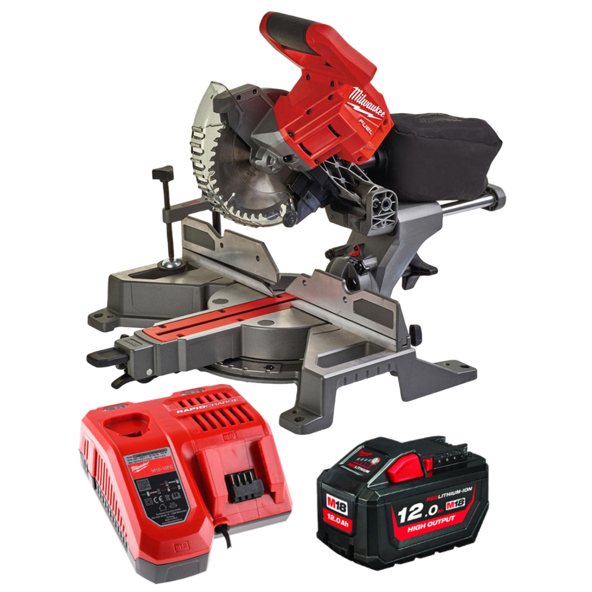 Milwaukee M18FMS190-0 18V Fuel Brushless 190mm Mitre Saw with 1 x 12.0Ah Battery & Charger