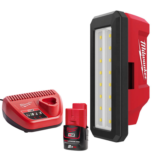 Milwaukee M12PAL-0 12V Pivot Area Light with 1 x 2.0Ah Battery & Charger