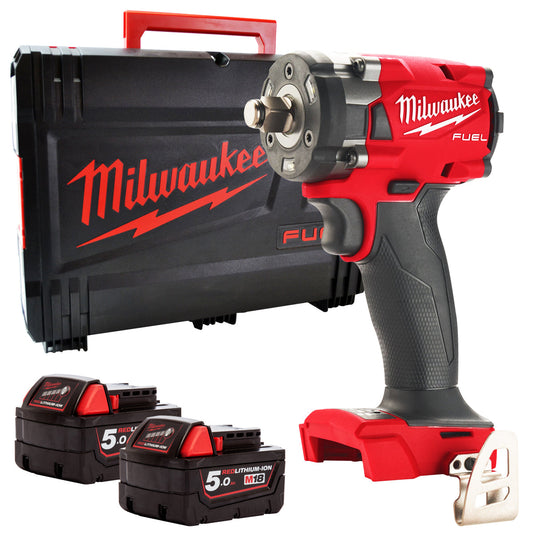 Milwaukee M18FIW2F38-0X 18V Fuel Brushless 3/8" Friction Ring Impact Wrench with 2 x 5.0Ah Battery