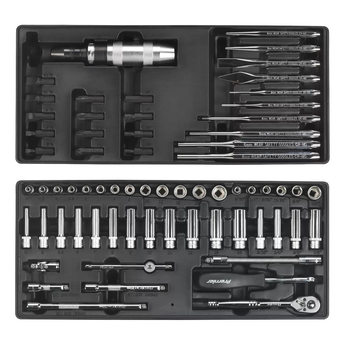 Sealey SPTCCOMBO1 Tool Chest Combination 14 Drawer with Ball Bearing Slides Blue & 1179pc Tool Kit