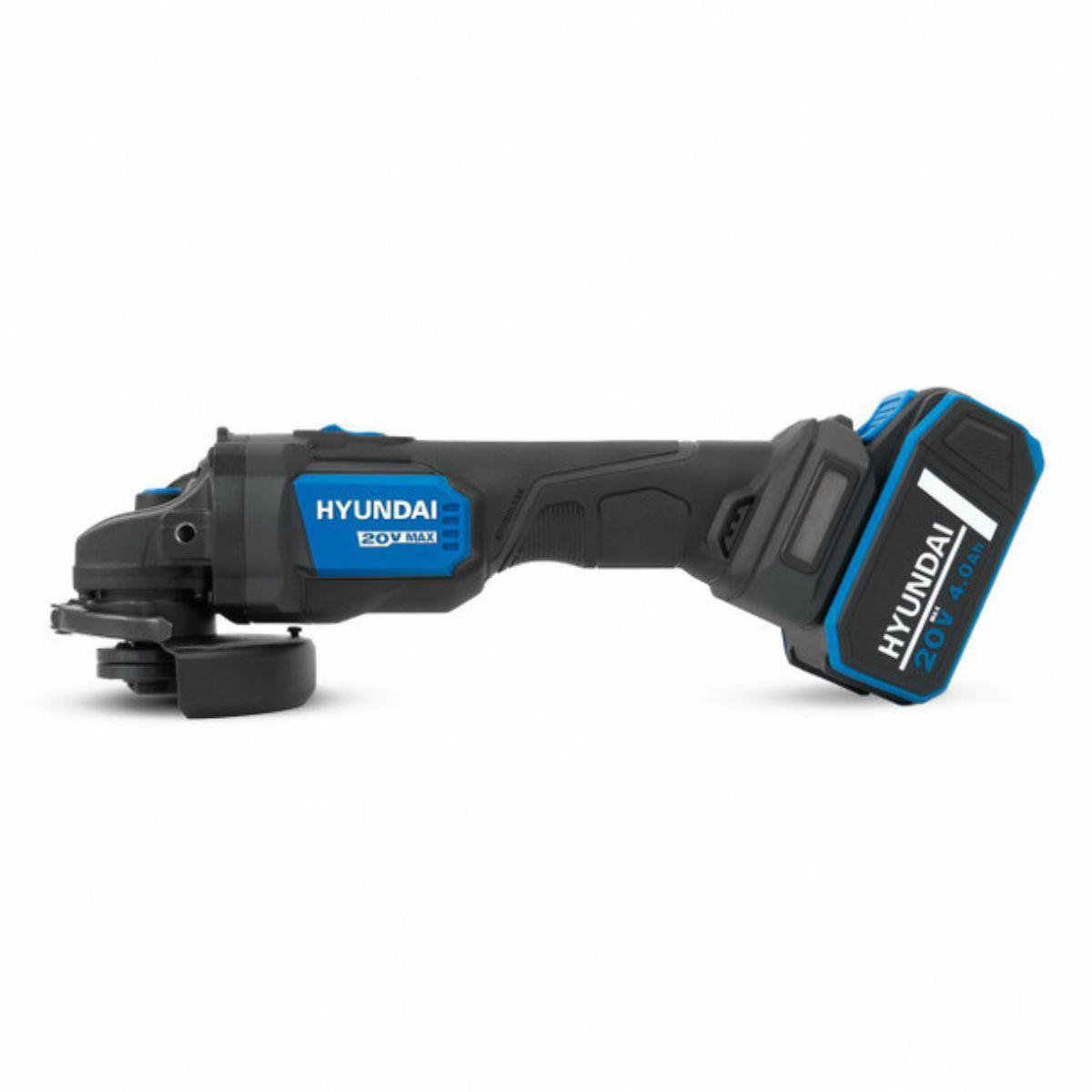 Hyundai S02-FTB 20V Hammer Drill and Angle Grinder 115mm Brushless Kit 2.0Ah/4.0Ah Li-ion Battery & 2A Charger
