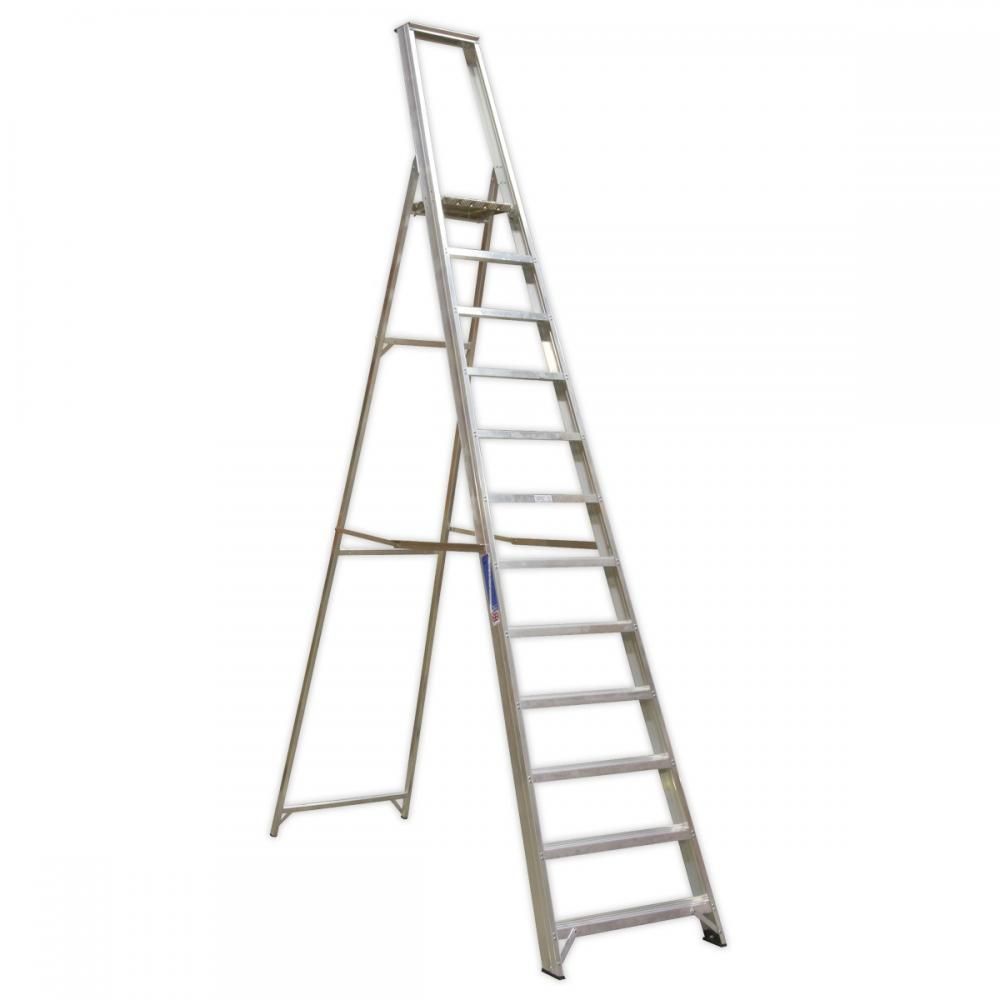 Sealey AXL12 Aluminium Step Ladder 12-Tread