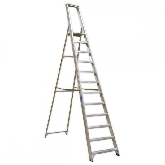 Sealey AXL12 Aluminium Step Ladder 12-Tread