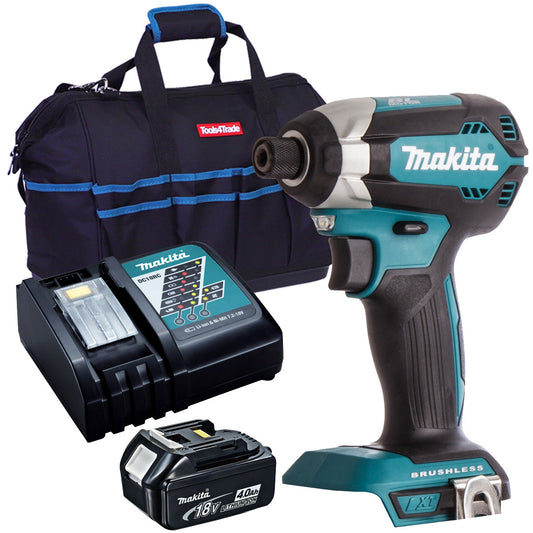 Makita DTD153Z 18V Brushless Impact Driver with 1 x 4.0Ah Battery, Charger & Bag