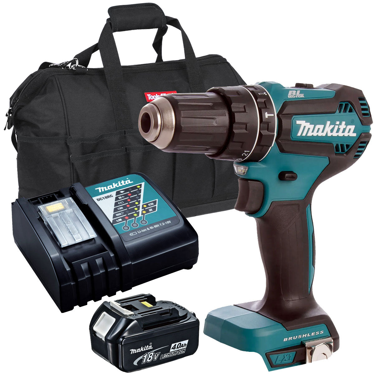 Makita DHP485Z 18V Brushless 2-speed Combi Drill with 1 x 5.0Ah Battery, Charger & Bag