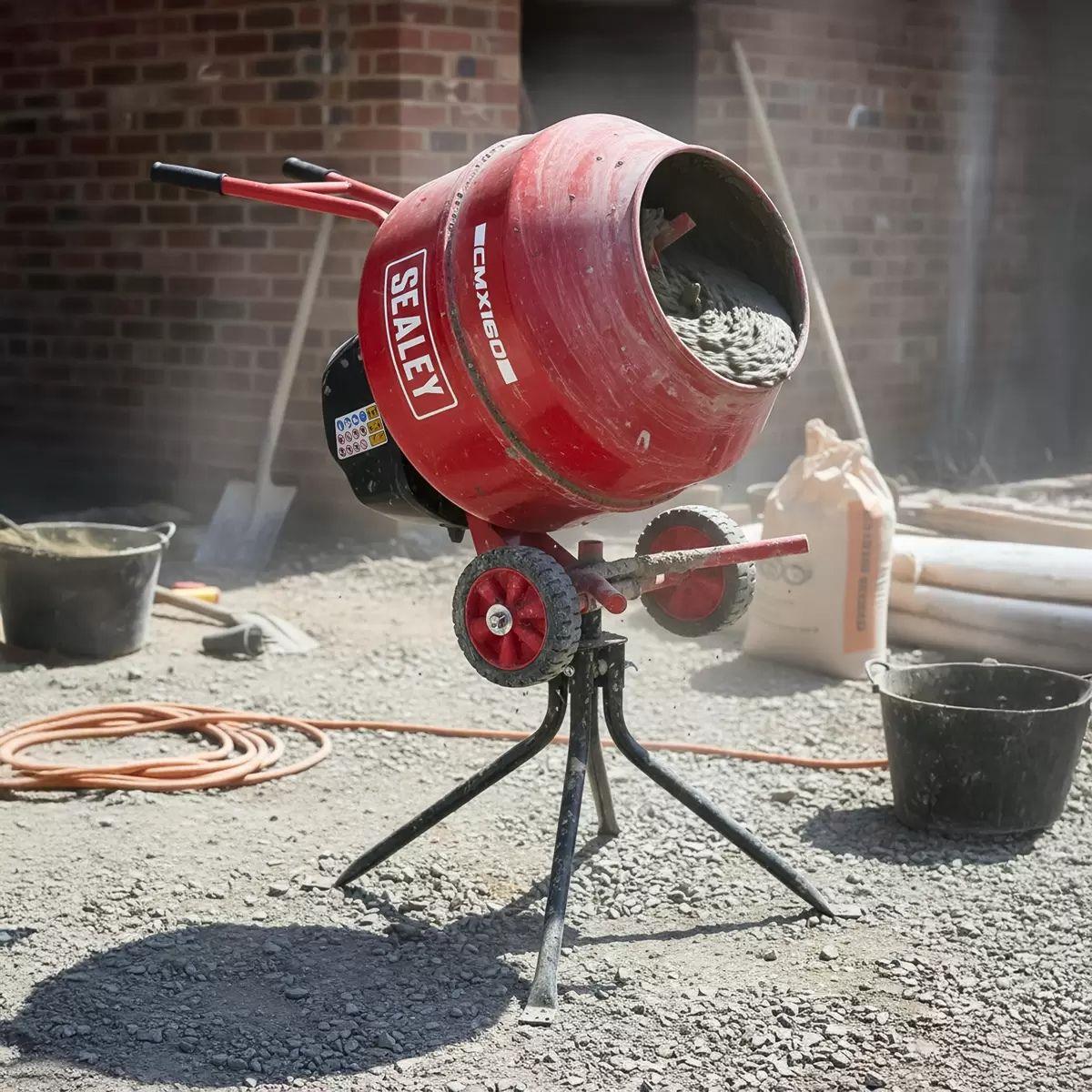 Sealey CMX160 160L Cement Mixer with Stand 230V/650W