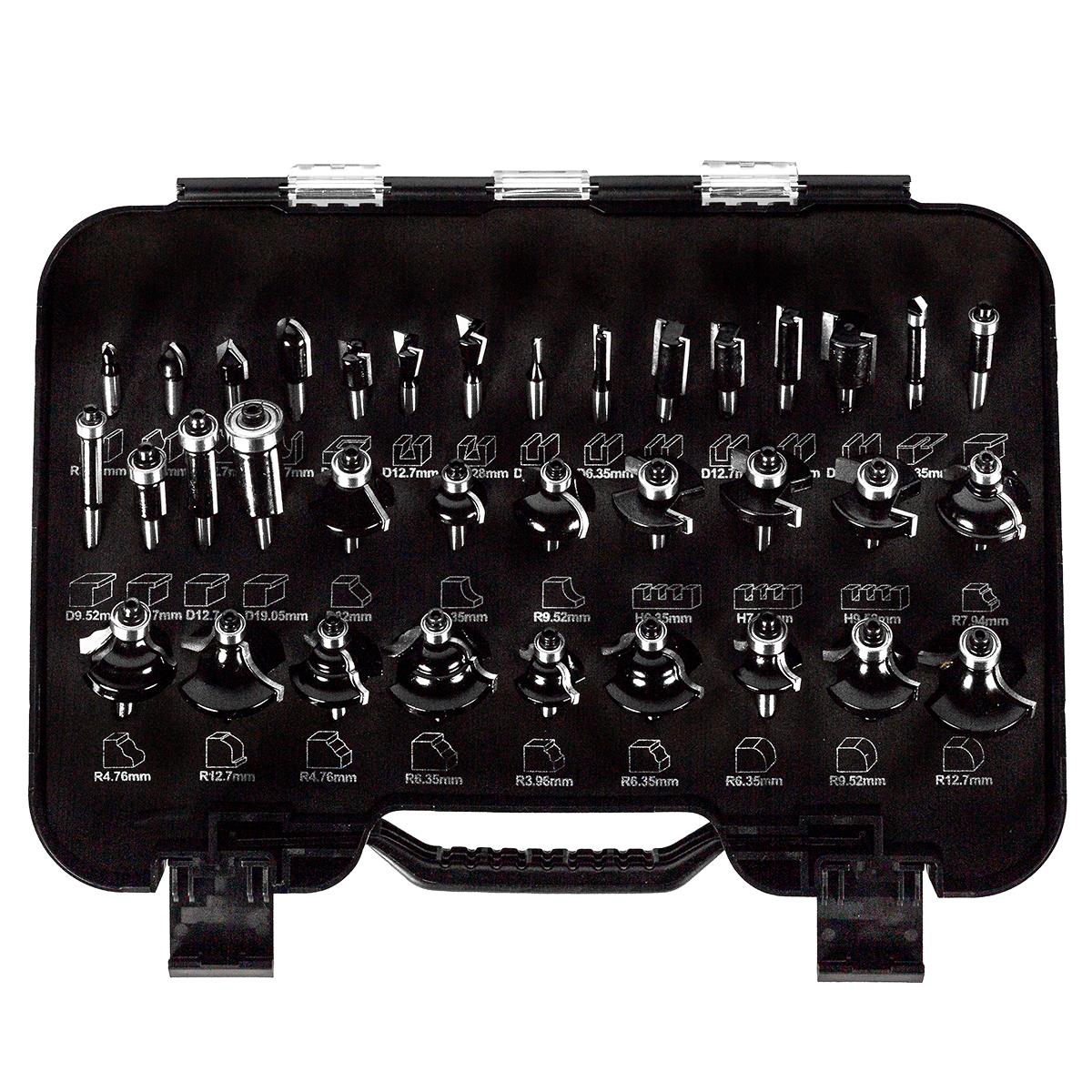 Excel 1/4in Shank Router Cutter Bit 35 Piece Set