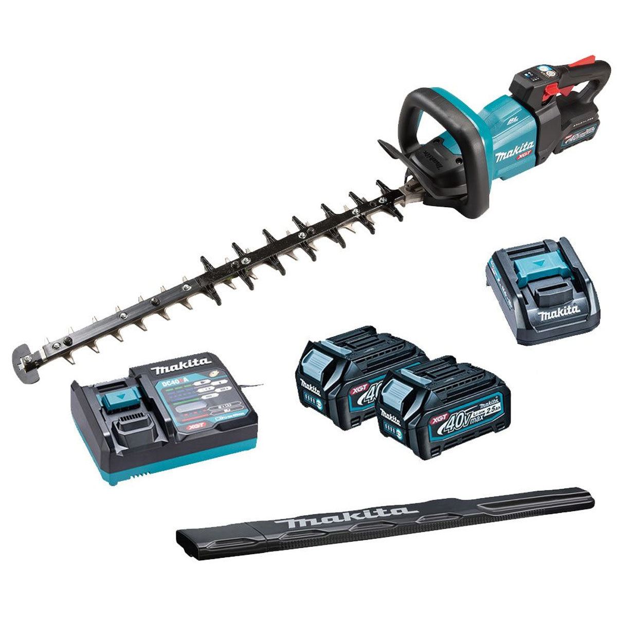 Makita UH006GD202 40V XGT Brushless Hedge Trimmer 60cm With 2 x 2.5Ah Batteries & Charger