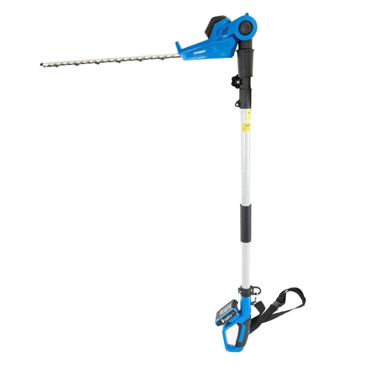Hyundai HY20CPHT 20V 450mm Cordless Long Reach Pole Hedge Trimmer, 2.6m Long Reach with 2.0Ah li-ion Battery & Charger