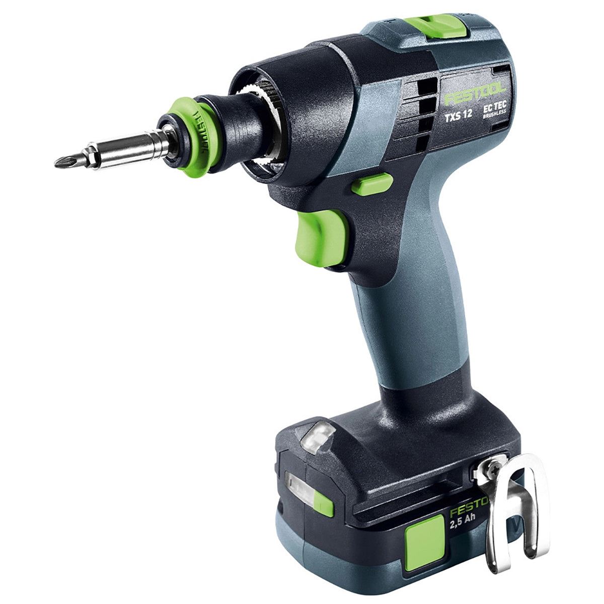 Festool TXS 12 2,5-Set GB 12V Brushless Drill Driver With 2 x 2.5Ah Batteries, Charger, Accessories & Case - 576875