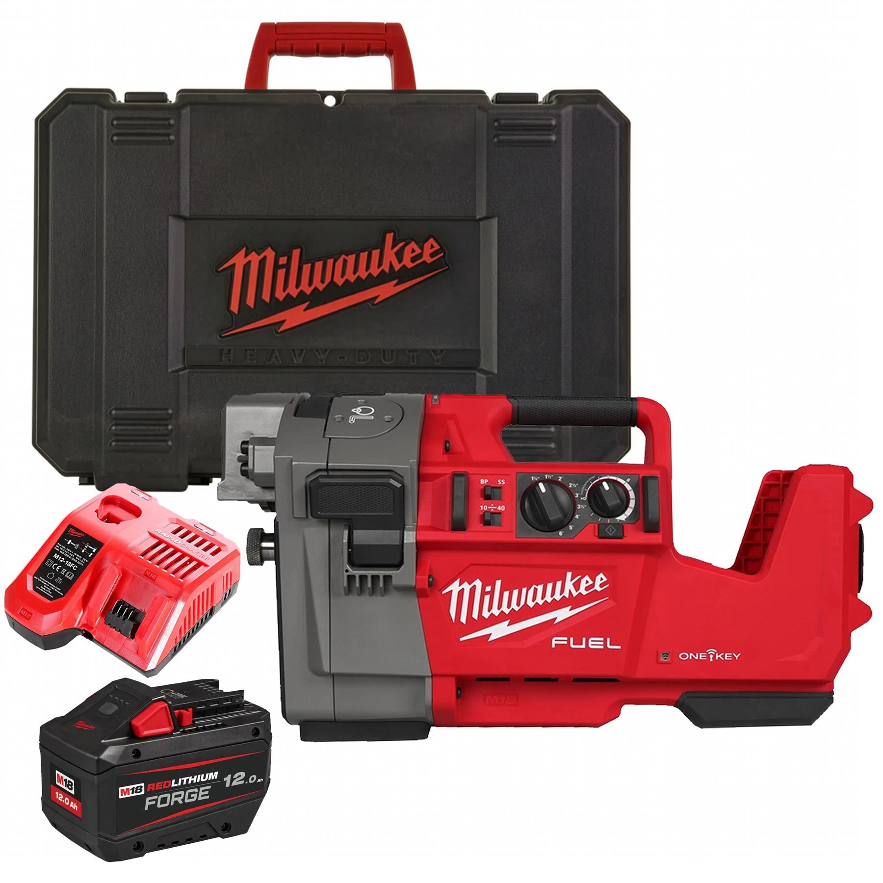 Milwaukee M18FRGRO114-0C 18V M18 FUEL Brushless Roll Groover With 1 x 12.0Ah Battery Charger & Case