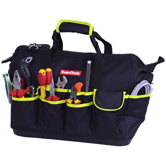 Tools4Trade 18" Tool Bag with Multi-Pockets & Hard Base - Yellow Item Condition Box Opened Never Used