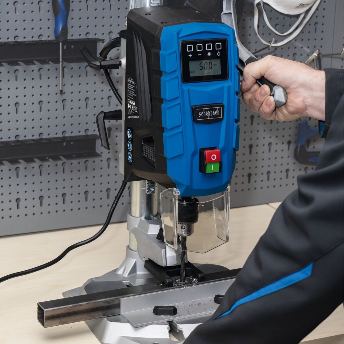 Scheppach DP55 Bench Pillar Drill with Digital Display & Laser Guide 500 - 2600 RPM 240V/710W