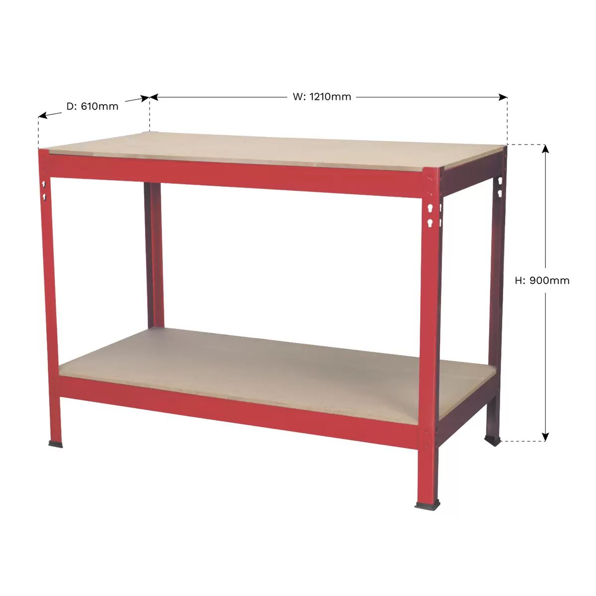 Sealey AP1210 Workbench 1.2m Steel Wooden Top