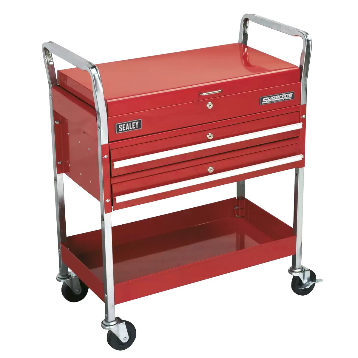 Sealey CX1042D 2-Level Heavy-Duty Trolley with Lockable Top & 2 Drawers