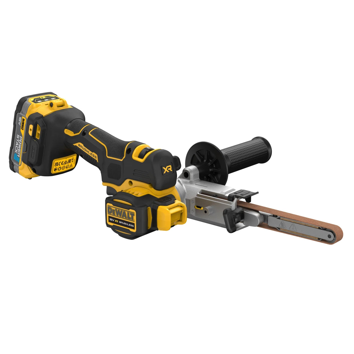 DeWalt DCM200E2T 18V Cordless Brushless Band File 2 x 1.7Ah POWERSTACK Batteries Charger & Case