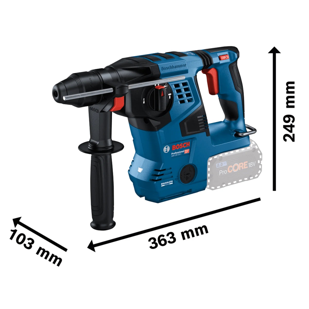 Bosch GBH 18V-28 C Pro SDS-Plus Rotary Hammer Body only for Powerful Performance 0611920000