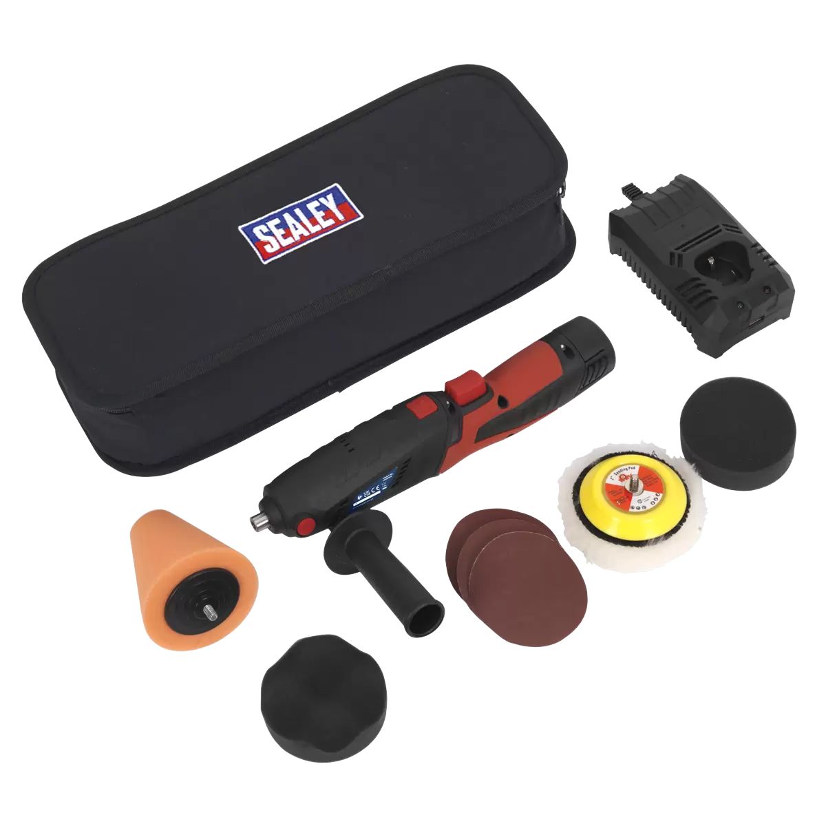 Sealey CP2812V 75mm Cordless Mini Sander Polisher Kit