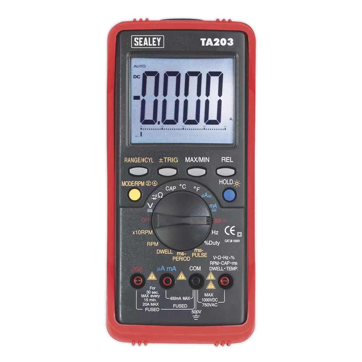 Sealey TA203 Automotive Digital Multimeter 15 Function Bar Graph/PC Link