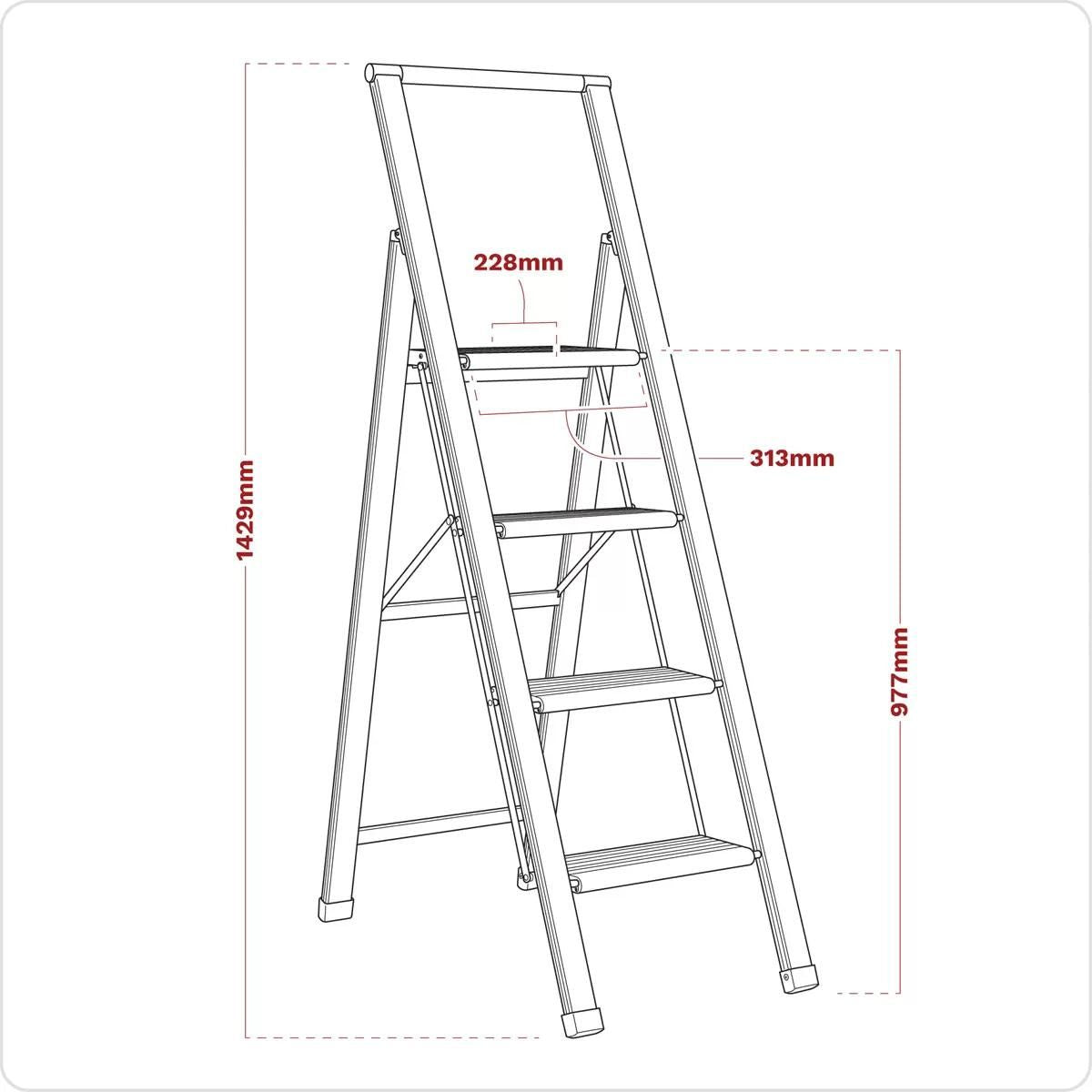 Sealey APSL4 Aluminium Folding Step Ladder 150kg Capacity