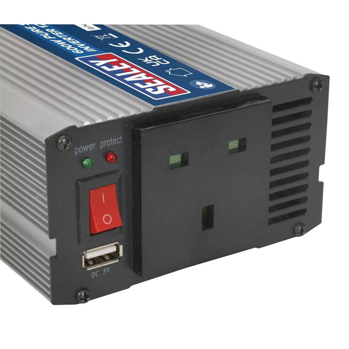Sealey PSI600 12V Power Inverter Pure Sine Wave 600W