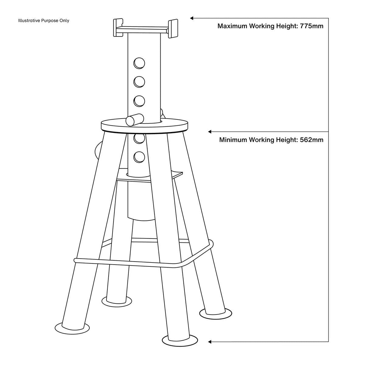 Sealey AS10 Axle Stands (Pair) 10 Tonne Capacity per Stand