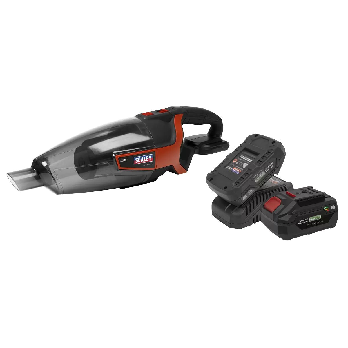 Sealey CP20VCVKIT 20V Handheld Vacuum Cleaner 650ml Kit with 2 Batteries & Charger