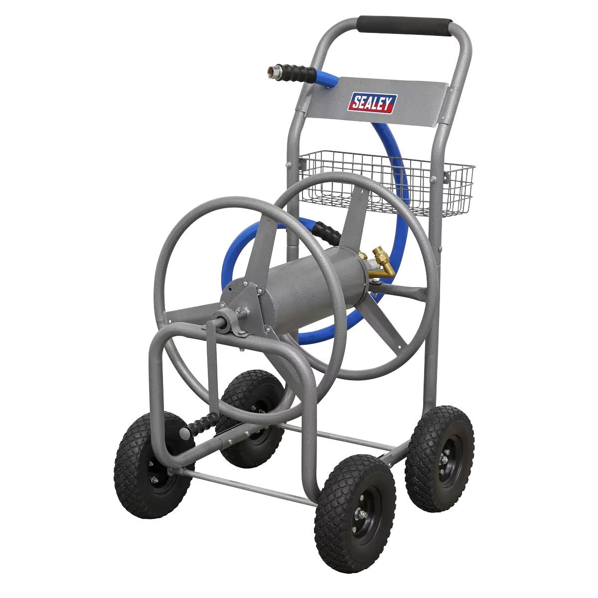 Sealey HRKIT30Heavy-Duty Hose Reel Cart with 30m Hot & Cold Rubber Water Hose