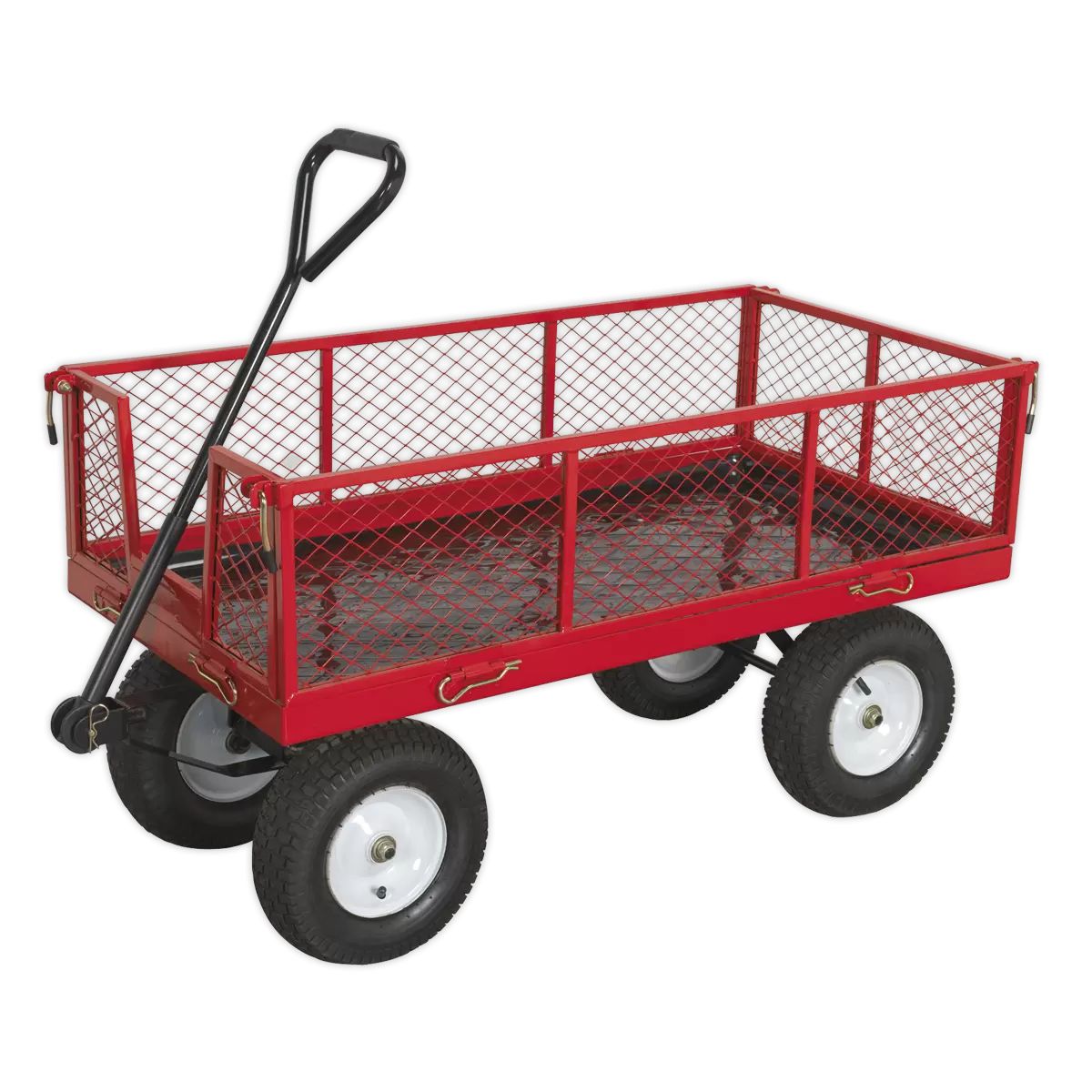 Sealey CST806 Platform Truck with Sides Pneumatic Tyres 450kg Capacity