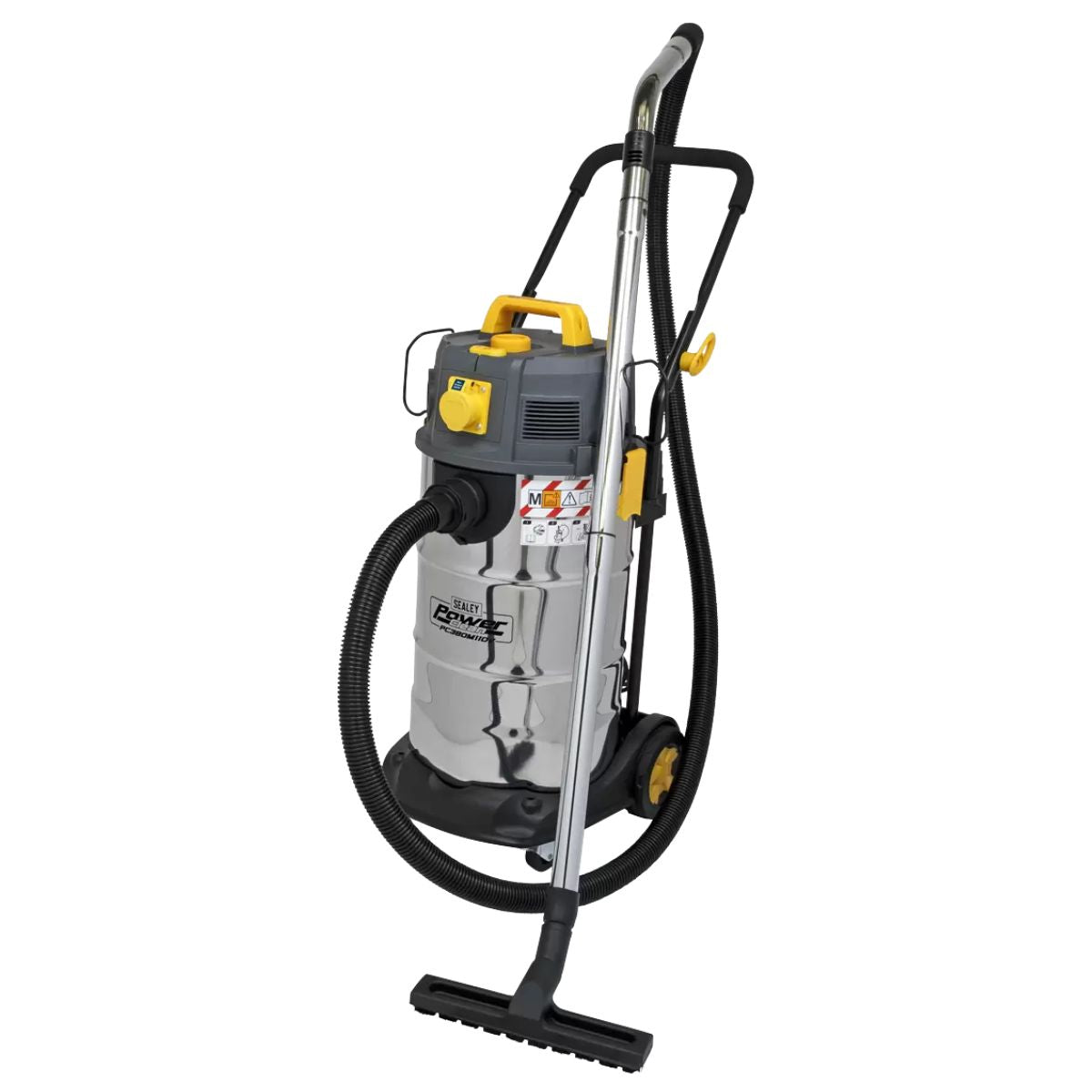 Sealey PC380M110V Vacuum Cleaner Industrial Dust-Free Wet/Dry 38L 1100W/110V Stainless Steel Drum