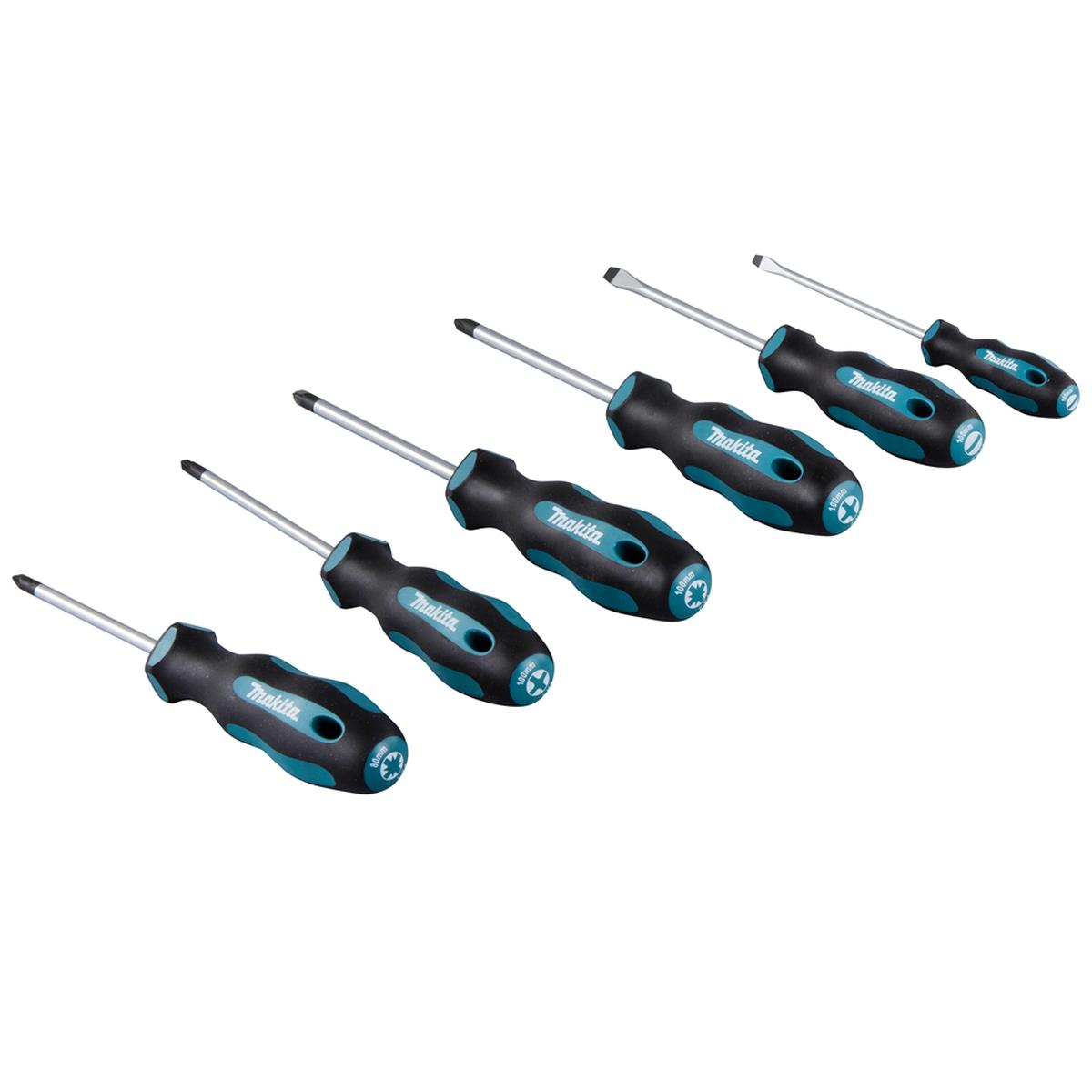 Makita E-10528 Slotted, Phillips & Pozi Screwdriver Set of 6 Piece