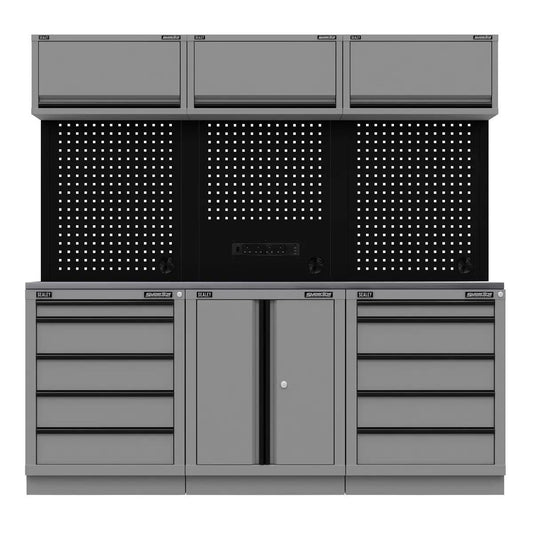 Sealey APMSBESTACK04SS Superline PRO Black Edition Storage System with Stainless Worktop 2.04m