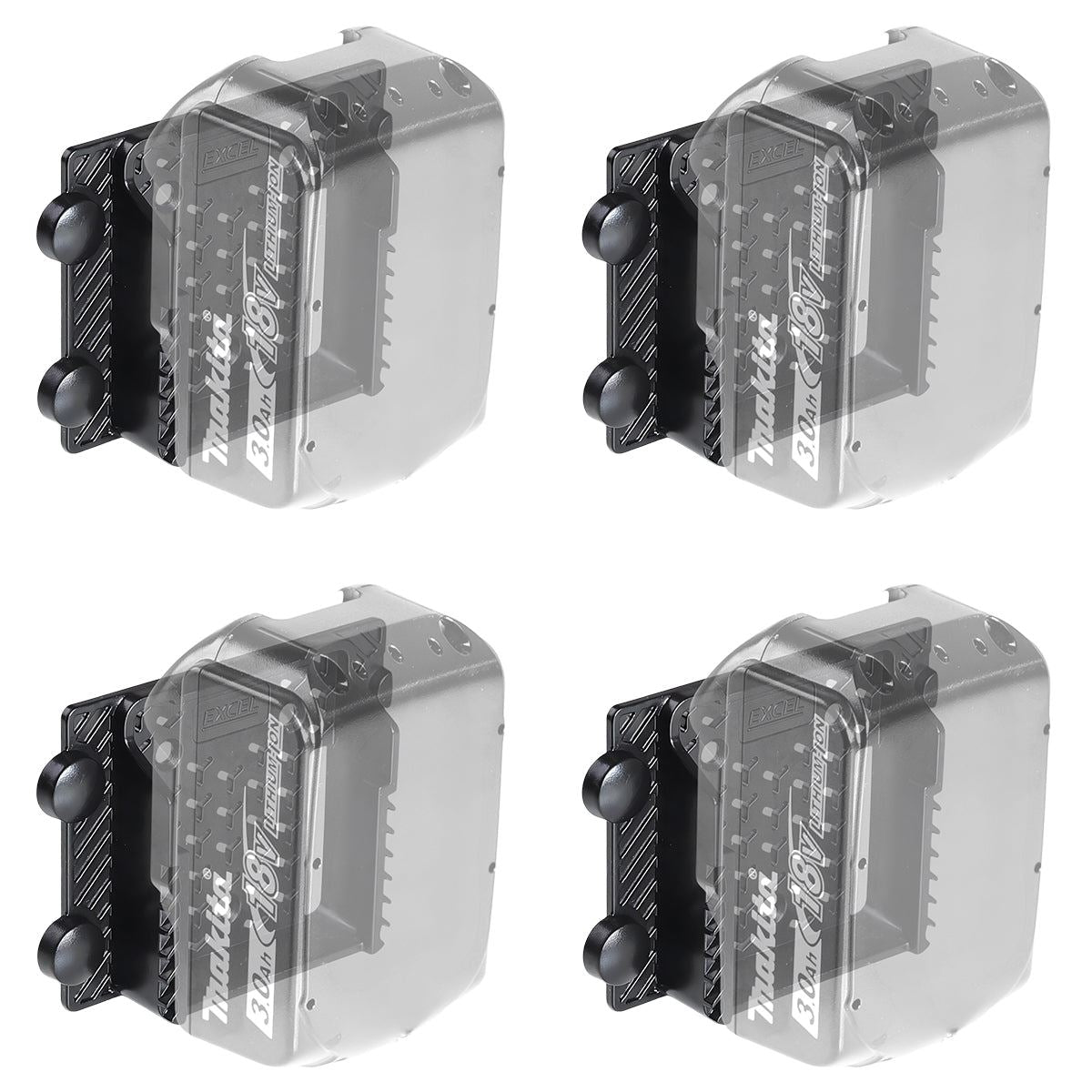 Excel Battery Wall Mount 4 Piece for Makita LXT Batteries