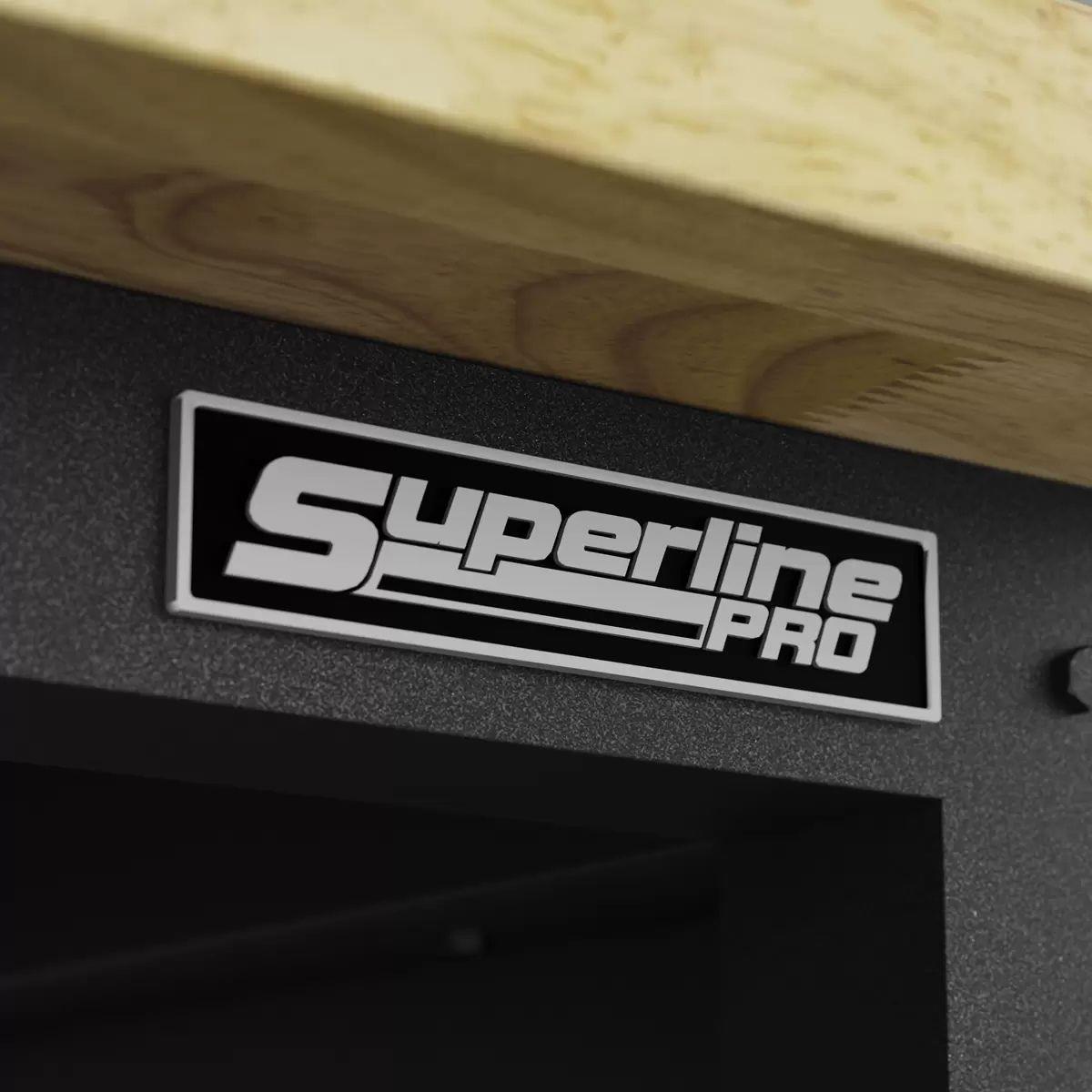 Sealey APMWB72COMBOW Superline PRO Modular Adjustable-Height Workbench with Pegboard Back Panel & Wooden Worktop 1830mm