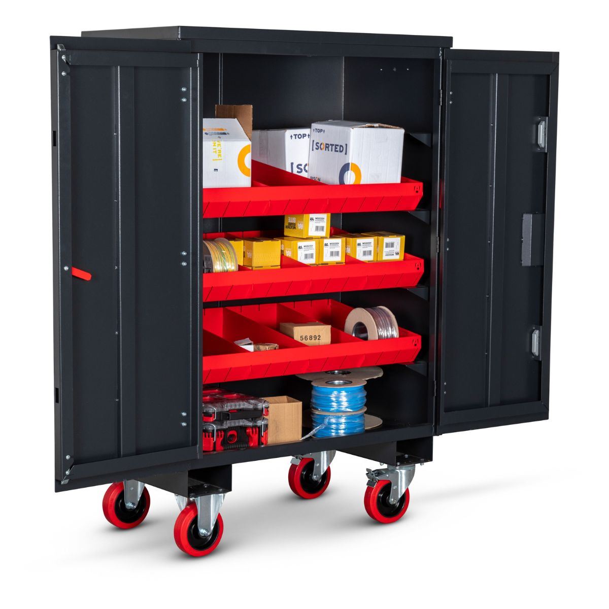Armorgard FC4 Fittingstor Mobile Storage Cabinet 1120mm x 575mm x 1575mm Versatile Fittings Organizer
