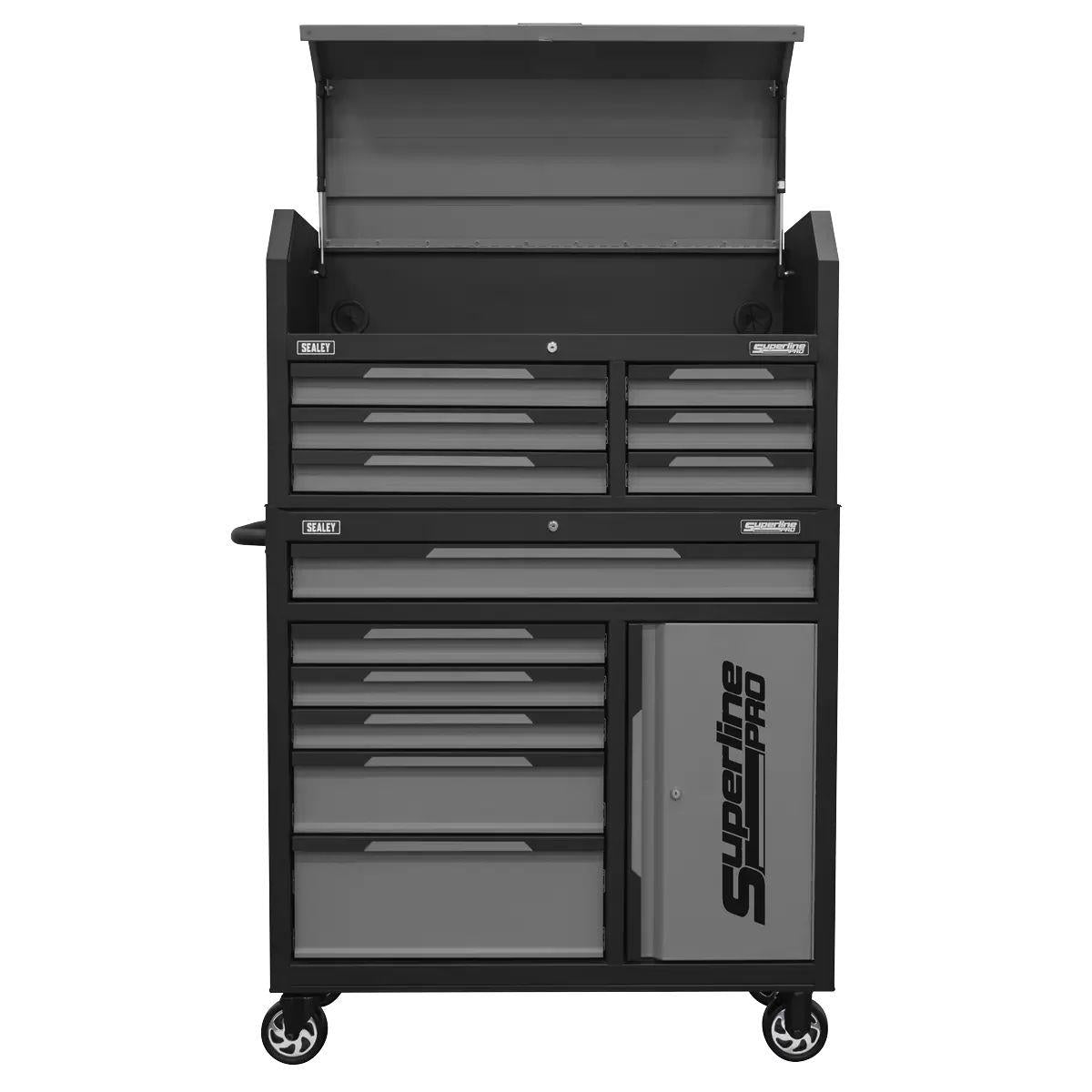 Sealey AP1080GR Superline Pro Topchest & Rollcab Combination 12 Drawer & 1 Door Cupboard Grey