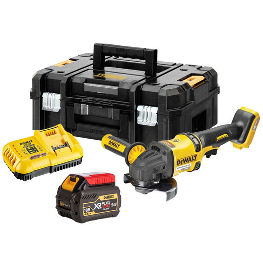 Dewalt DCG418NT 54V XR FLEXVOLT Brushless Angle Grinder with 1 x 6.0Ah Battery & Charger