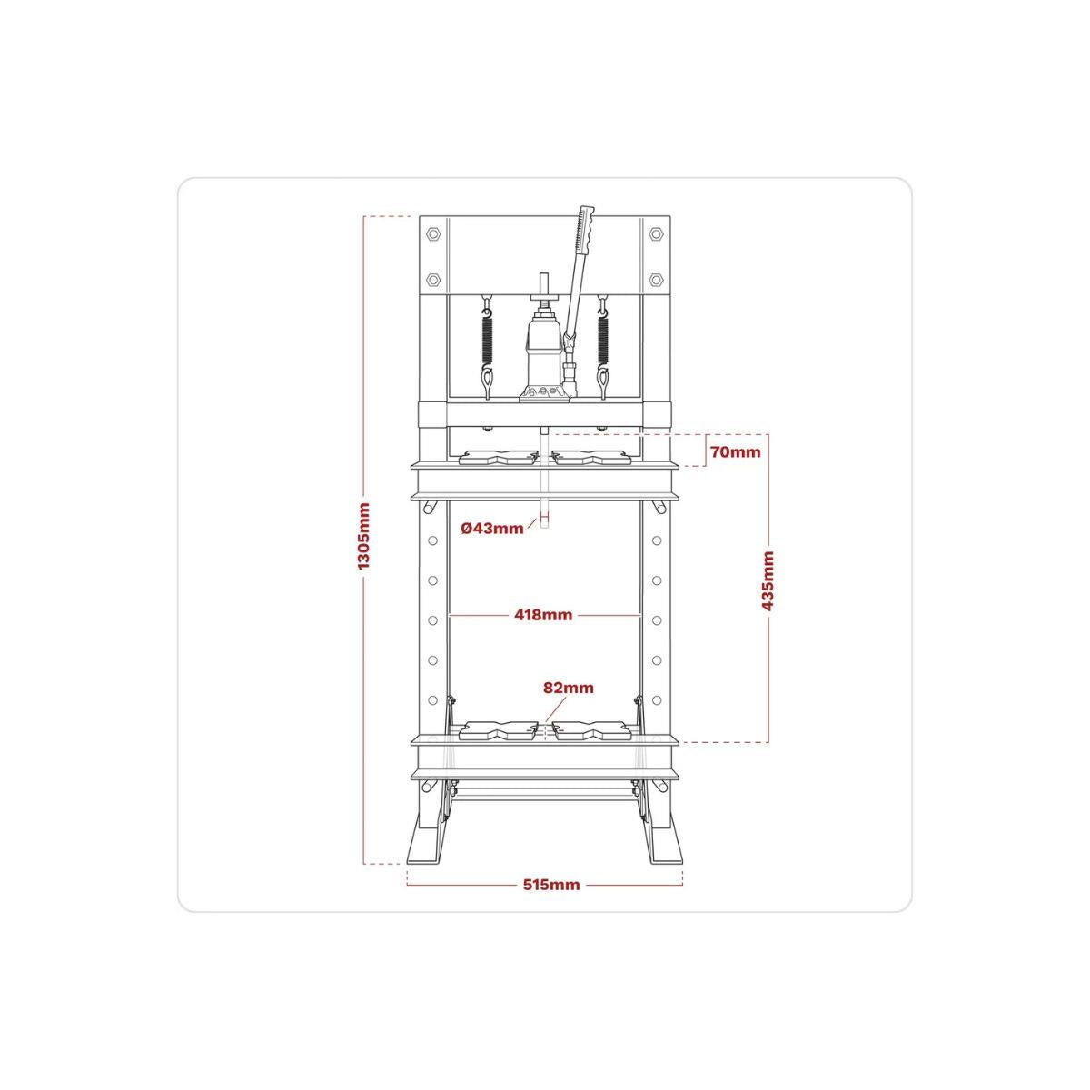 Sealey YK10ECF 10tonne Hydraulic Press Economy Floor Type