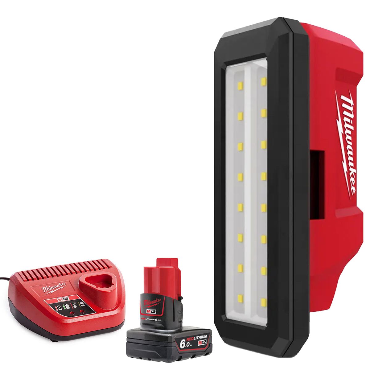 Milwaukee M12PAL-0 12V Pivot Area Light with 1 x 6.0Ah Battery & Charger