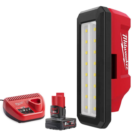 Milwaukee M12PAL-0 12V Pivot Area Light with 1 x 6.0Ah Battery & Charger