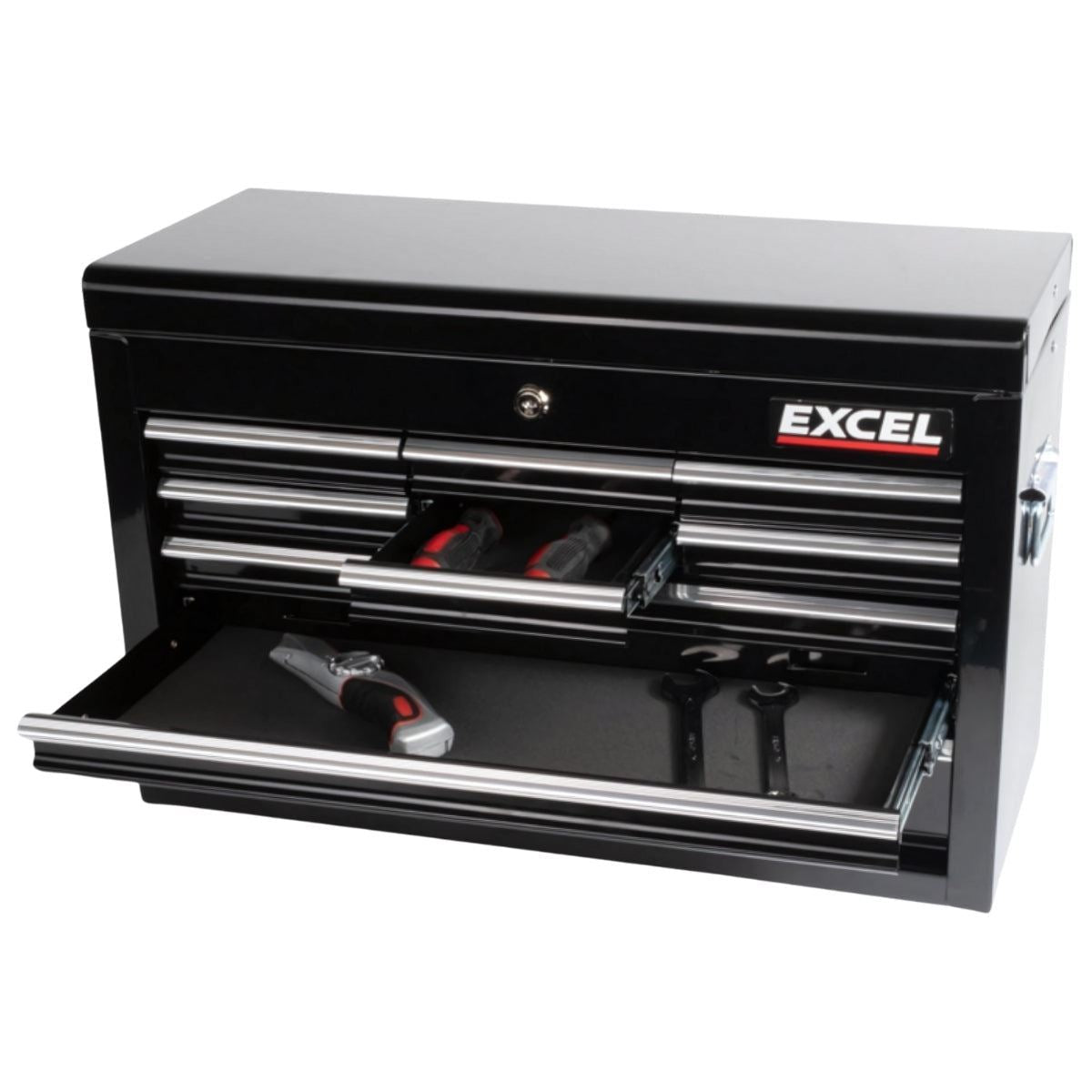 Excel 9 Drawers Portable Tool Chest Cabinet with Ball Bearing Slides Black Item Condition Used