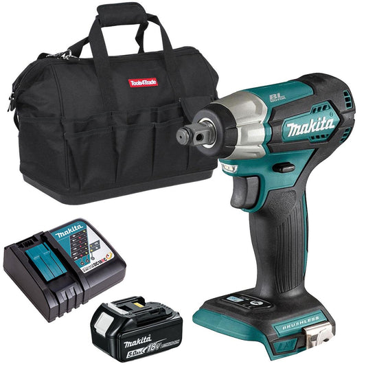 Makita DTW181Z 18V LXT Brushless 1/2" Impact Wrench with 1 x 5.0Ah Battery, Charger & Bag