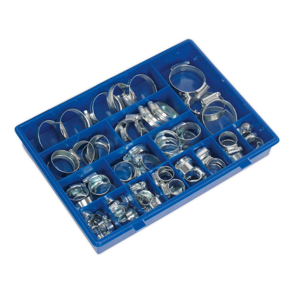 Sealey HCJ85AC HI-GRIP Zinc Plated Hose Clip Assortment 9.5-55mm 81pc