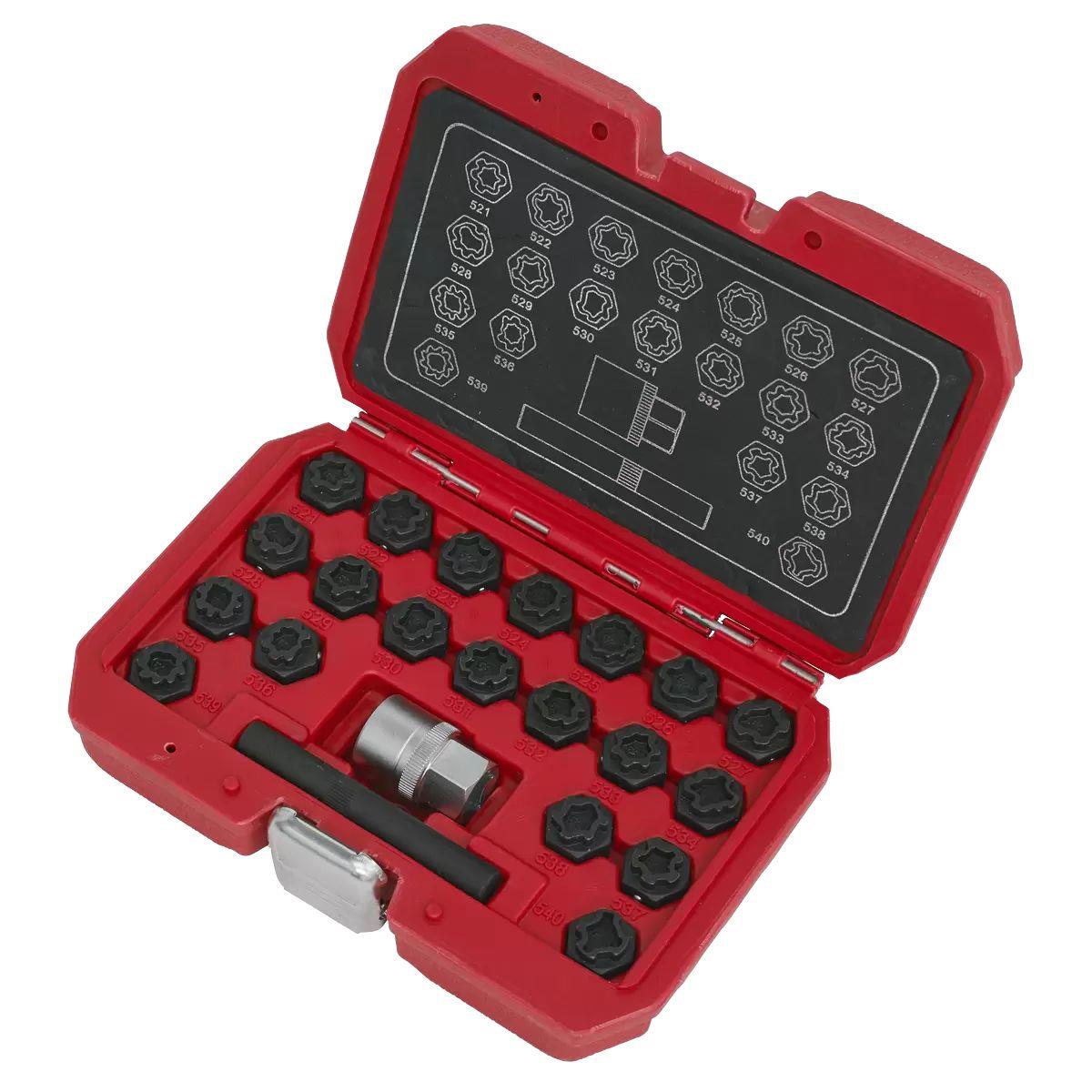 Sealey SX220 Locking Wheel Nut Key Set for VAG 22pc