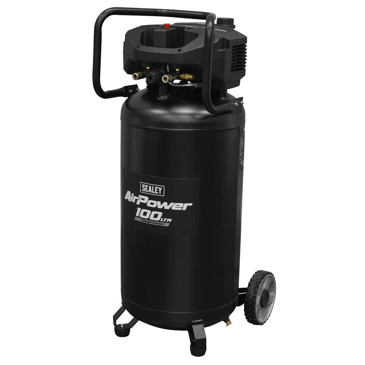 Sealey SAC100V 100L Oil Free Belt Drive Vertical Compressor 2.5hp & 230V/13A